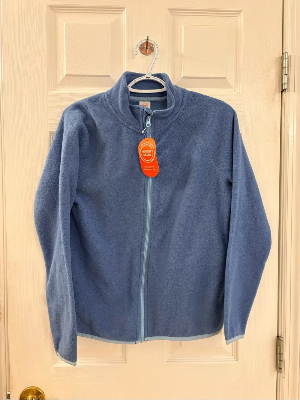 NWT Girls Light Blue Full-Zip Fleece Jacket